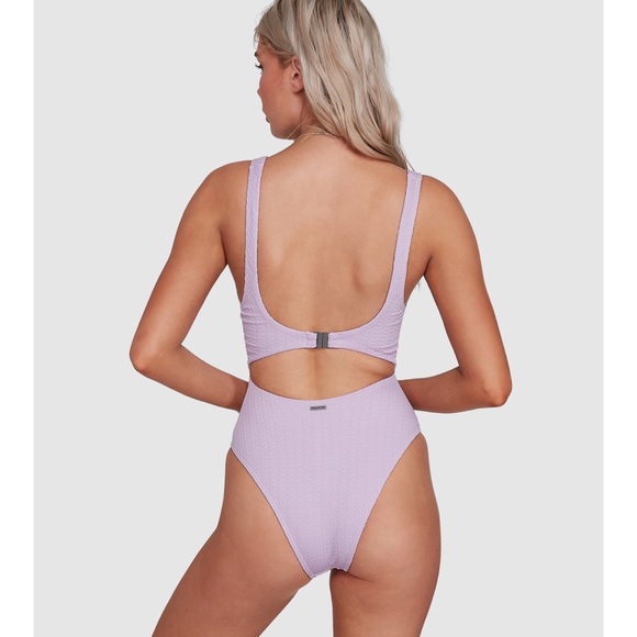 Billabong Lilac One-Piece Braid-Rib Swimsuit - Picture 8 of 11